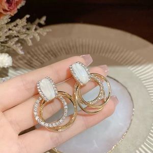Fashion Circle Rhinestone Earrings